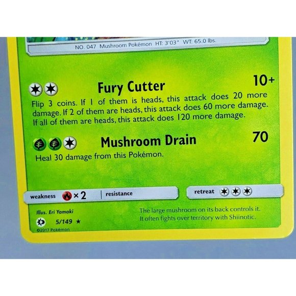 2017 Mint Condition Pokémon Stage 1 No. 047 Parasect Trading Card - Picture 3 of 8